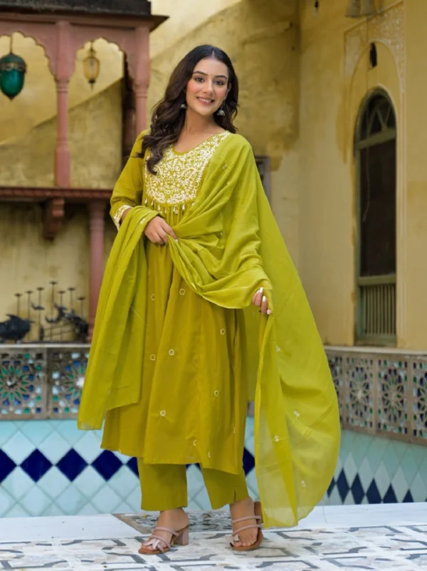 Embroidered Anarkali Kurti Set with Dupatta Embroidered Anarkali Kurti Set with Dupatta