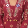 Printed Straight Kurti Set with Dupatta (Maroon)-3 Printed Straight Kurti Set with Dupatta (Maroon)