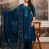 Traditional Printed Kurti Set with Dupatta (Blue) Traditional Printed Kurti Set with Dupatta (Blue)