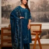 Traditional Printed Kurti Set with Dupatta (Blue)-3 Traditional Printed Kurti Set with Dupatta (Blue)