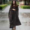 black Ethnic Printed Kurti Set