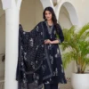 blue2 A Red Printed Kurti Set With Matching Pants And Dupatta