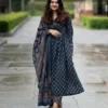 navy blue Ethnic Printed Kurti Set