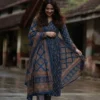 navy blue3 Ethnic Printed Kurti Set