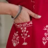 red2 A Red Printed Kurti Set With Matching Pants And Dupatta