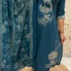 teal blue A Brown Printed Kurti Set With A Matching Dupatta And Tassel Neckline